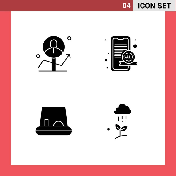 Symboles Icône Universelle Groupe Glyphes Solides Modernes Utilisateur Pédale Analytique — Image vectorielle