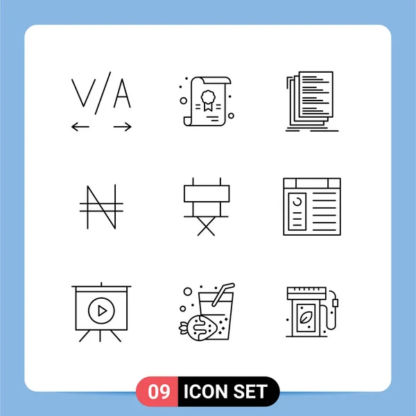 User Interface Outline Pack Moderner Zeichen Und Symbole Für App — Stockvektor