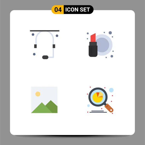 User Interface Pack Basic Flat Icons Communication Image Support Καλλυντικά — Διανυσματικό Αρχείο