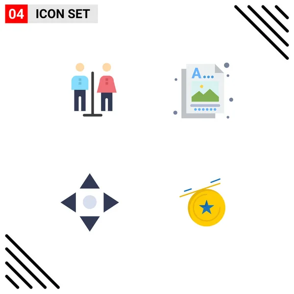 Conjunto Moderno Iconos Planos Símbolos Como Ascensor Movimiento Servicio Idea — Vector de stock