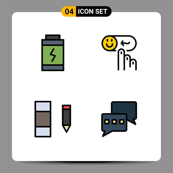 Kreative Symbole Moderne Zeichen Und Symbole Für Batterie Daten Emotion — Stockvektor