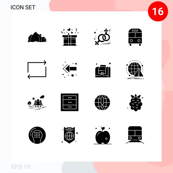 Universal Icon Symbols Group Modern Solid Glyphs Play Transport Sign — Διανυσματικό Αρχείο