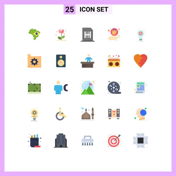 Stock Vector Icon Pack Mit Zeilenzeichen Und Symbolen Für Finanzen — Stockvektor