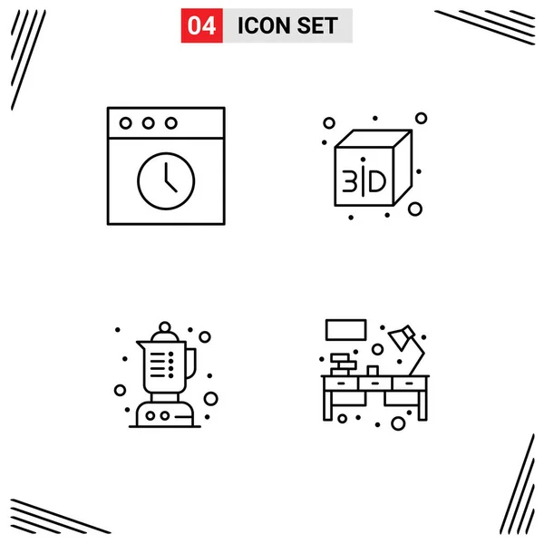 Ensemble Symboles Modernes Icônes Interface Utilisateur Signes Pour Application Bureau — Image vectorielle