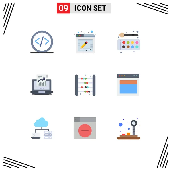 Conjunto Icones Modernos Símbolos Sinais Para Laptop Relatório Web Análise — Vetor de Stock