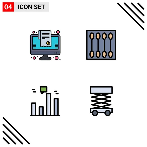 Stock Vector Icon Pack Líneas Signos Símbolos Para Facturas Negocios — Archivo Imágenes Vectoriales