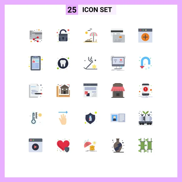 Set Modern Icons Sysymbols Signs Mac Palm App Credit Editable — Archivo Imágenes Vectoriales