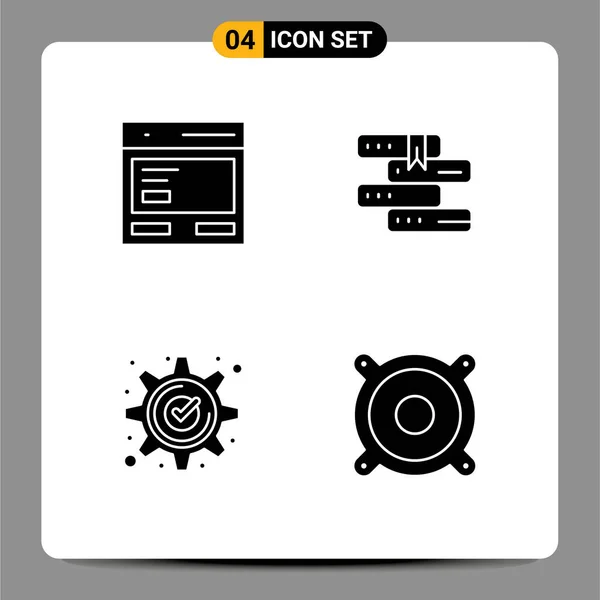 Universal Icon Symbols Group Modern Solid Glyphs Action Accept Interface — Vetor de Stock