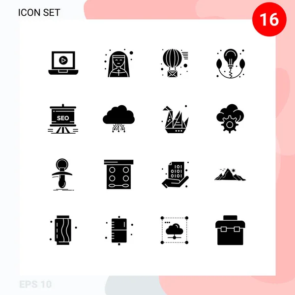 Stock Vector Icon Pack Signos Símbolos Línea Para Seo Presentación — Archivo Imágenes Vectoriales