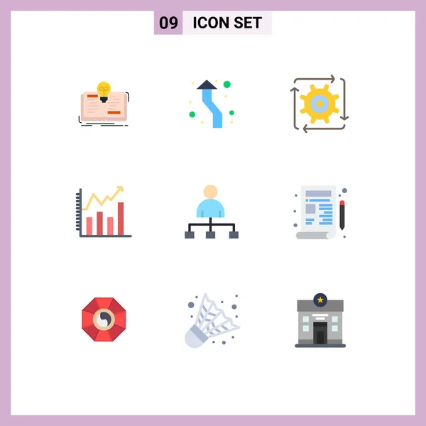 Universal Flat Color Signs Symbols Chart Analytic Analysis Flow Editable — Stock Vector