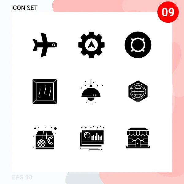 Vector Icon Pack Line Signs Symbols Light Living Money Home — 스톡 벡터