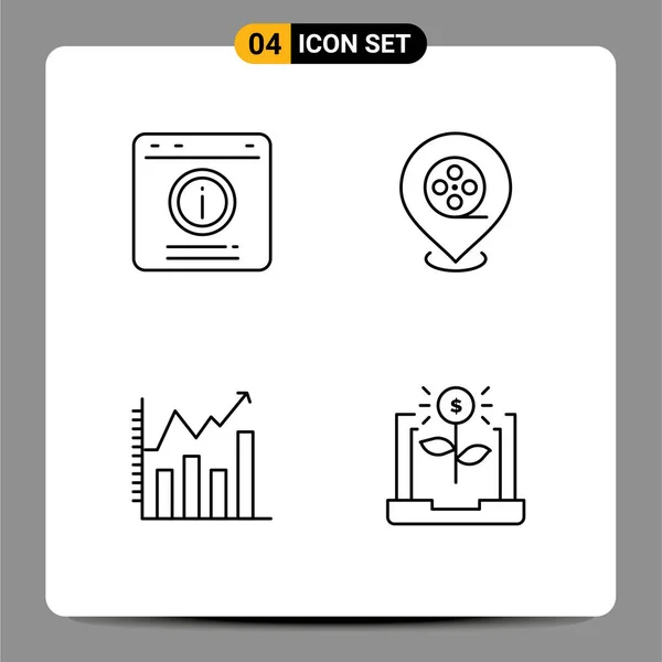 Universal Line Signs Symbols Bubble Analytic Help Location Chart Editable — Stock Vector