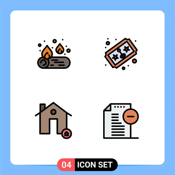 Creative Icons Modern Signs Symbols Camp House Ticket Joystick Real — Stock Vector