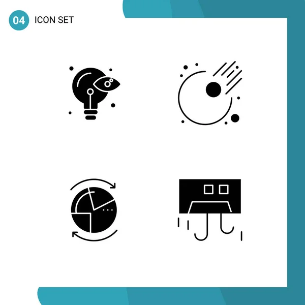 Set Modern Icons Símbolos Sinais Para Criativo Gráfico Idéia Meteor —  Vetores de Stock