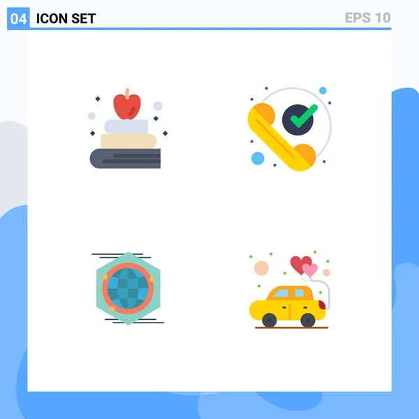 Universal Flat Icons Set Para Aplicações Web Móveis Maçã Polígono — Vetor de Stock