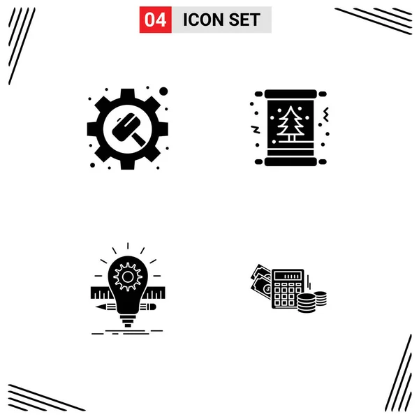 Stock Vector Icon Pack Line Signs Symbols Gear Deveopment Settings — Stock Vector