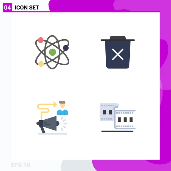 Set Modern Icons Sysymbols Signs Science Campaign Atomic Delete User — Archivo Imágenes Vectoriales