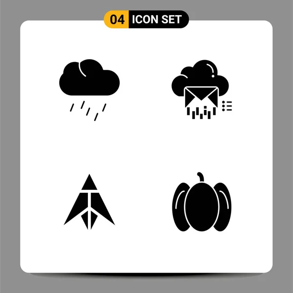 Set Modern Icons Sysymbols Signs Nature Dubaicoin Weather Email Crypto — Archivo Imágenes Vectoriales