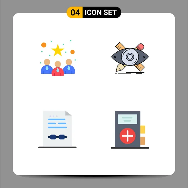 전형적 아이콘과 Editable Symbols Business Agreement Best Team Illustration 인증서 — 스톡 벡터