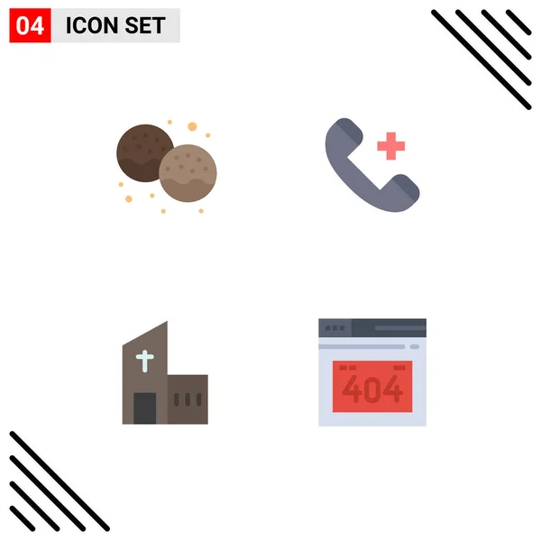 Thematic Vector Flat Icons Editable Sysymbols Bakery Delete Eat Ring — Vector de stock