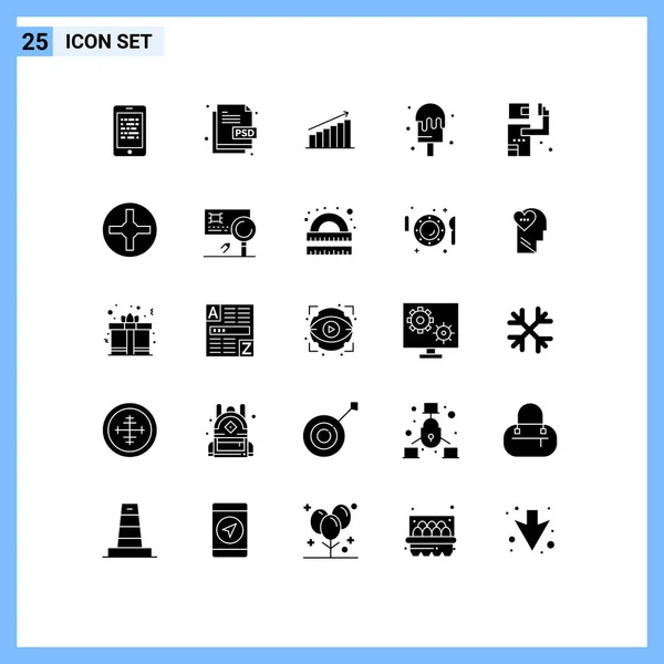 Conjunto Icones Modernos Símbolos Sinais Para Creme Mercado Arquivo Gráfico — Vetor de Stock