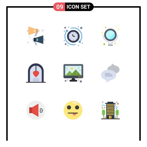 Set Modern Icons Sysymbols Signs Computer Creative Makeup Wedding Love — Archivo Imágenes Vectoriales