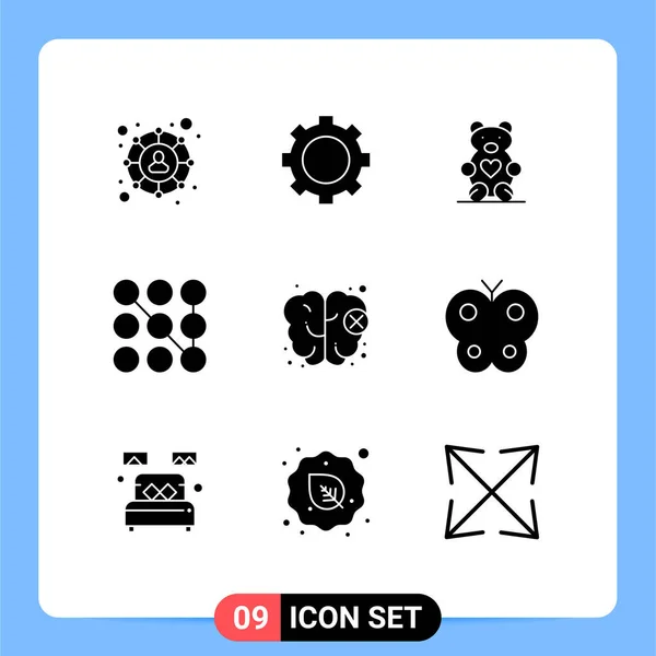 사용자 인터페이스 솔리드 Glyphs Vector — 스톡 벡터