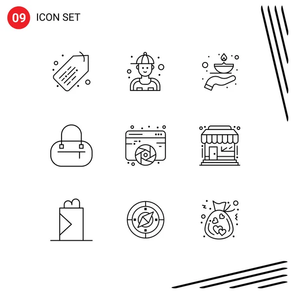 Icône Vectorielle Stock Paquet Signes Symboles Ligne Pour Graphique Conception — Image vectorielle