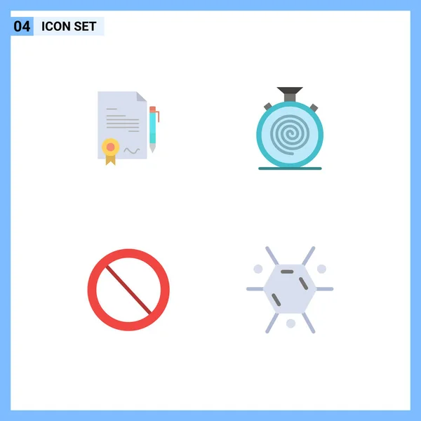 Modern Set Flat Icons Pictograph Agrement Interface Deal Flow Prohibited — Vector de stock