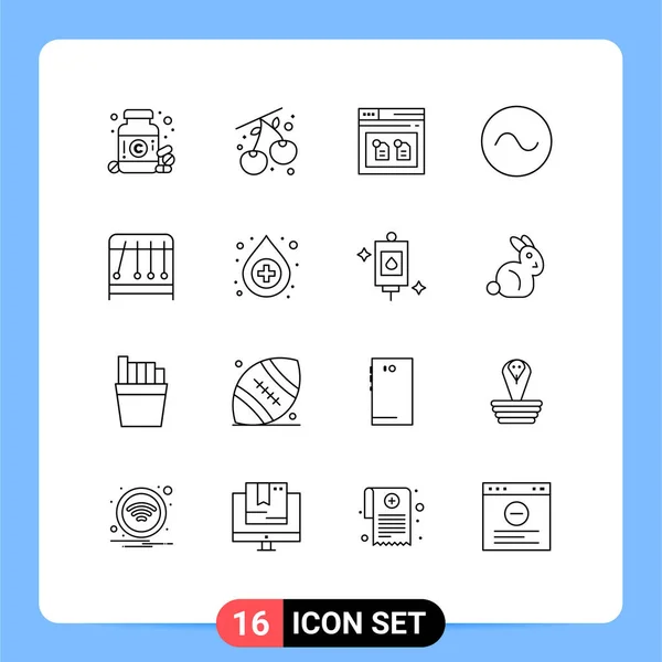 Creative Icons Modern Signs Sysymbols Antidote Pendulum Browser Physics Sound — Archivo Imágenes Vectoriales