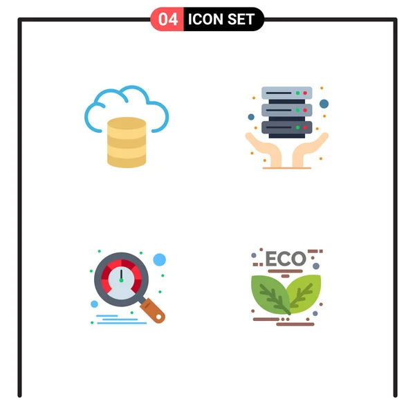 Universal Flat Icon Signs Symbols Backup Leaf Internet Hosting Dashboard — Stock Vector