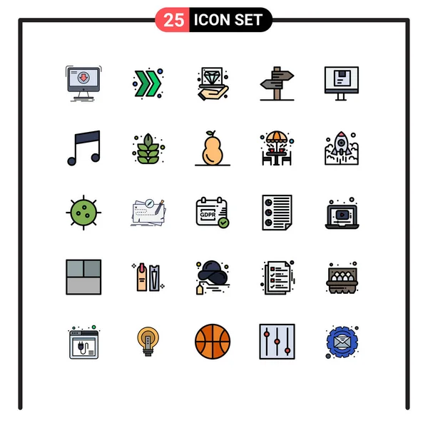 Creative Icons Modern Signs Symbols Computer Love Business Heart Jam — Stock Vector