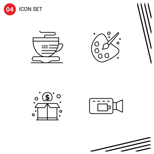 Stock Vector Icon Pack Líneas Signos Símbolos Para Financiación Color — Vector de stock