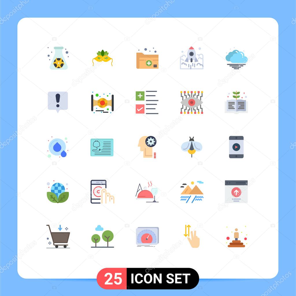 Set of 25 Modern UI Icons Symbols Signs for entrepreneur, business, document, rocket, medical folder Editable Vector Design Elements