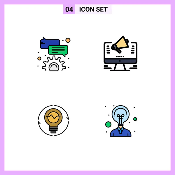 Stock Vector Icon Pack Líneas Símbolos Para Burbuja Concepto Promoción — Archivo Imágenes Vectoriales