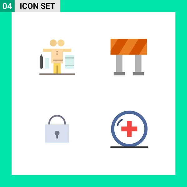 Set Iconos Planos Vectoriales Rejilla Para Equilibrio Salud Trabajo Twitter — Vector de stock