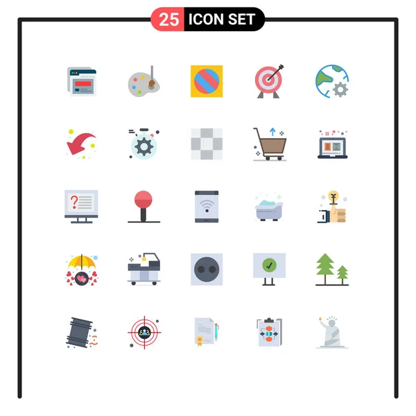 Universal Icon Symbols Group Modern Flat Colors Global Money Full — Stockvektor