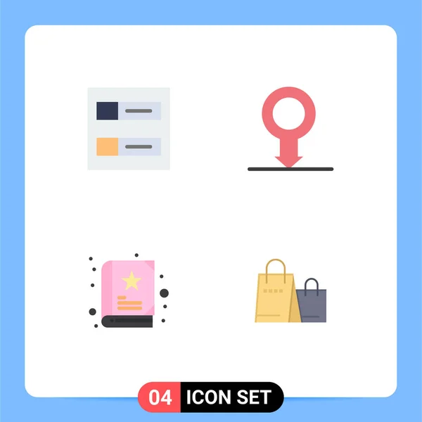 Set Von Vector Flat Icons Grid Für Konten Tasche Mensch — Stockvektor