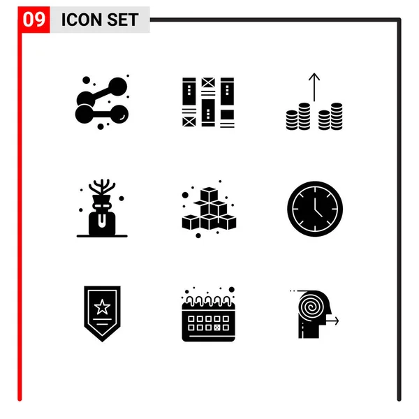 9クリエイティブアイコンゲーム ボックス キューブ オイルの現代的な記号とシンボル編集可能なベクトルデザイン要素 — ストックベクタ