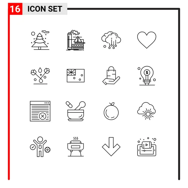 Creative Icons Modern Jelek Szimbólumok Növény Dekoráció Felhő Mint Instagram — Stock Vector