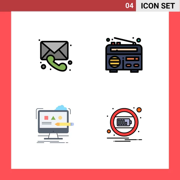 Universal Icon Symbols Group Modern Filledline Flat Colors Medical Design — 스톡 벡터