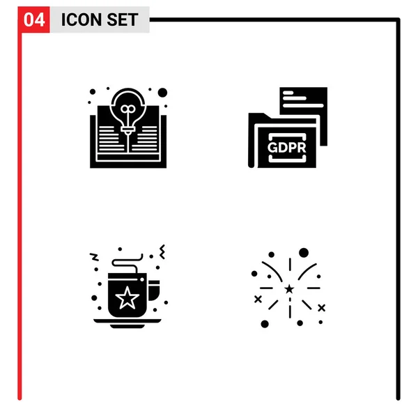 Пакет Творческих Символов Учебы Праздника Идеи Файла Кофе Стола — стоковый вектор
