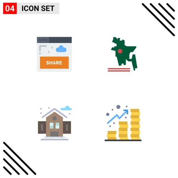 Benutzeroberfläche Flaches Icon Pack Moderner Zeichen Und Symbole Für Benutzeroberfläche — Stockvektor