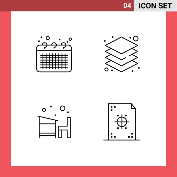 Universal Icon Symbols Group Modern Filledline Flat Colors Business Chair — Vetor de Stock