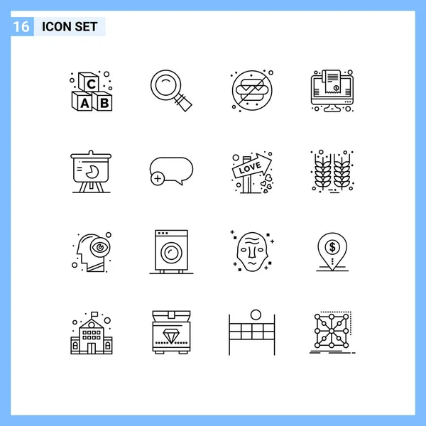 Set Von Modernen Symbolen Symbole Zeichen Für Präsentation Online Shopping — Stockvektor