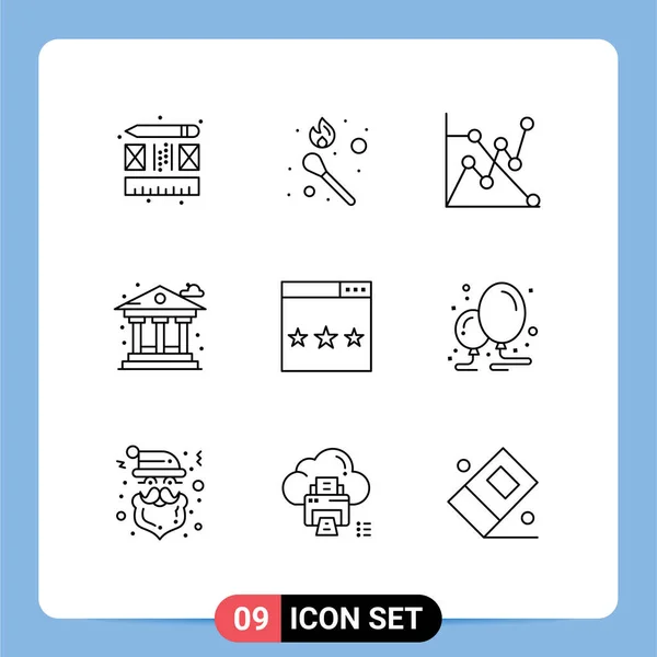 Paquete Iconos Vectores Stock Signos Símbolos Línea Para Clasificar Medios — Vector de stock