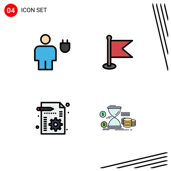Set Med Moderna Ikoner Symboler Tecken För Avatar Företag Människa — Stock vektor