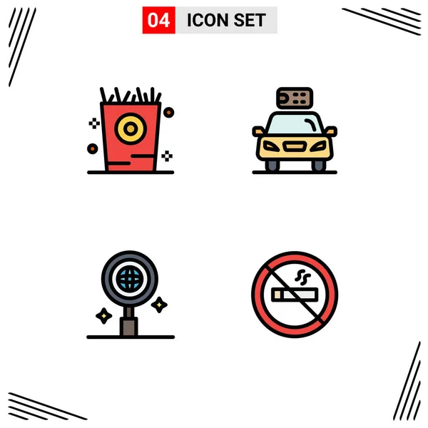 Creative Icons Modern Jelek Szimbólumok Sült Krumpli Üzleti Party Elektromos — Stock Vector