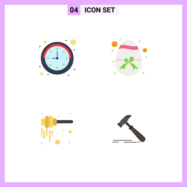 User Interface Pack Basic Flat Icons Clock Honey Dipper Easter — Διανυσματικό Αρχείο