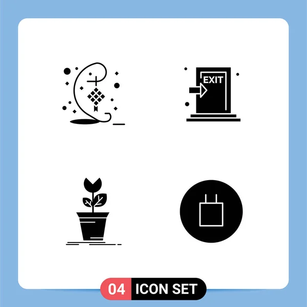 Stock Vector Icon Pack Line Signs Symbols Decoration Adventure Hari — Stock Vector